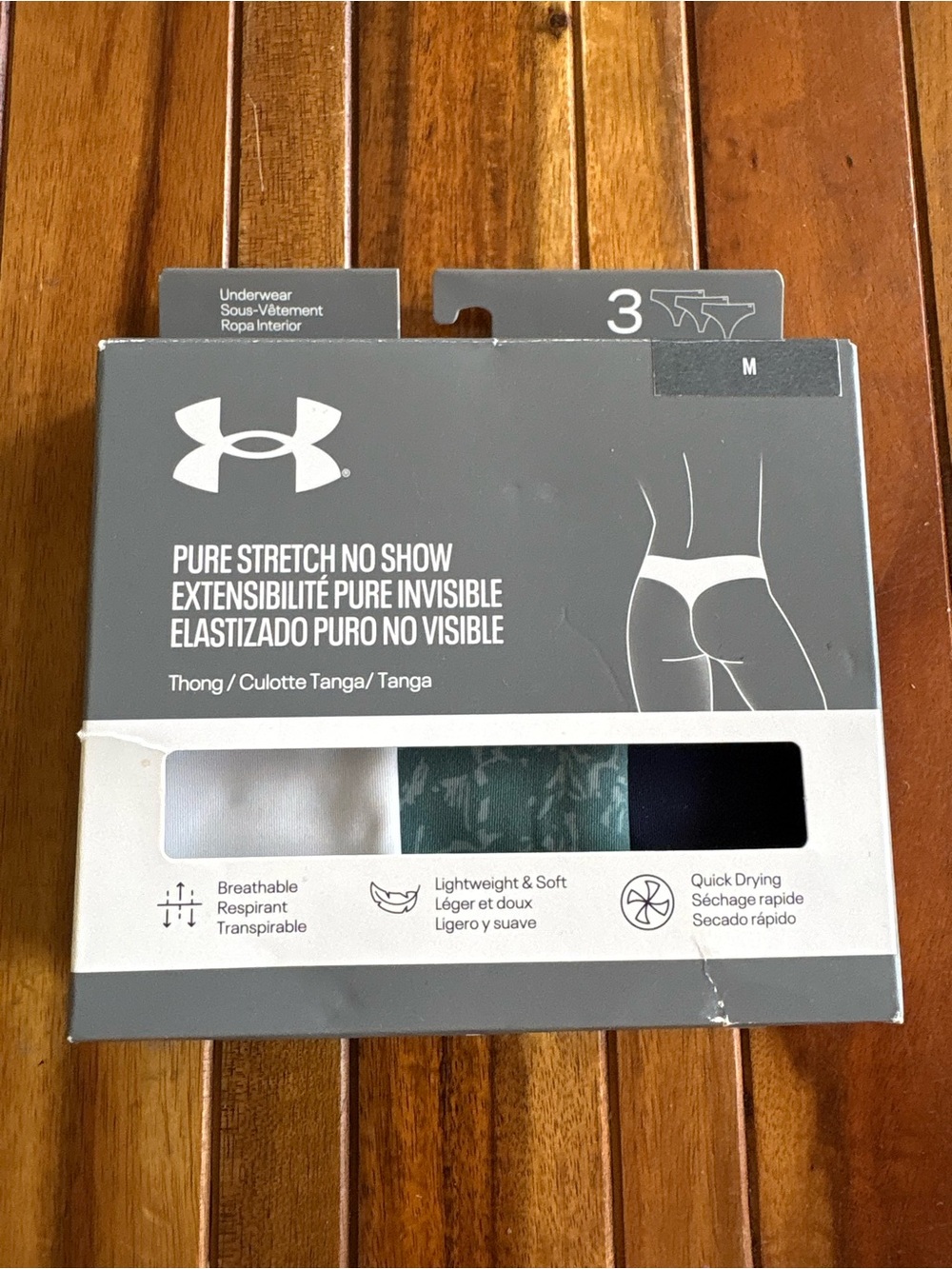 Under Armour Women’s Pure Stretch No Show Thong 3-Pack